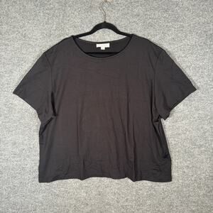 J.Jill Shirt Womens 2X XXL Black Cropped Tshirt Casual Stretch Plus Size Vintage